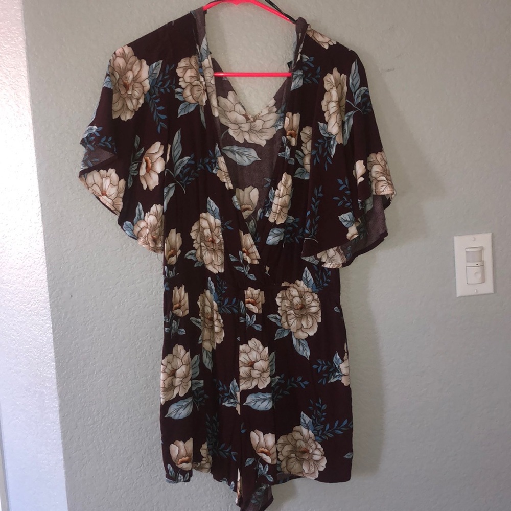 A romper with floral pattern